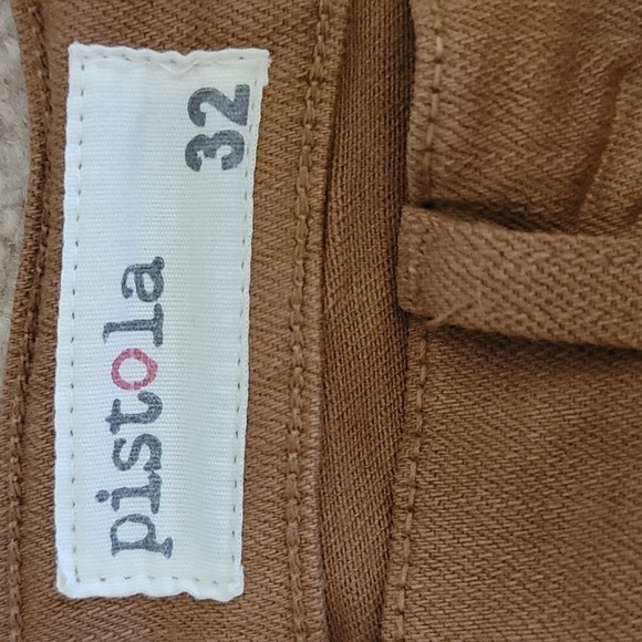 Pistola | Chestnut Brown Skinny Jeans with Frayed Hem & Ankle Zippers - Picture 5 of 5